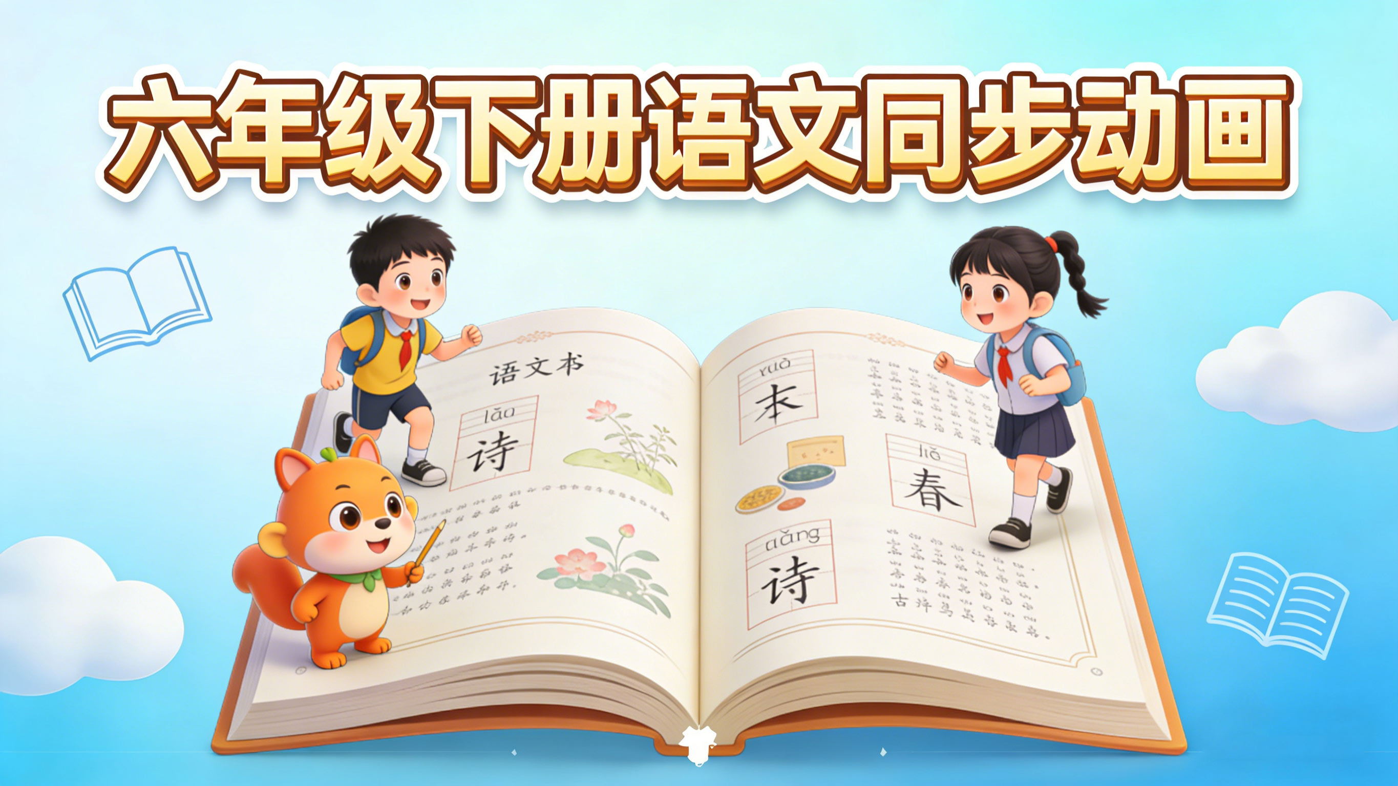 【麻豆语文】小学六年级下册课本同步动画视频高清完整版免费下载